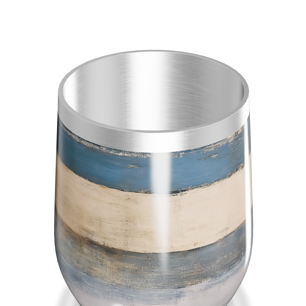 Copo Térmico Slim - Listras Azul e Bege