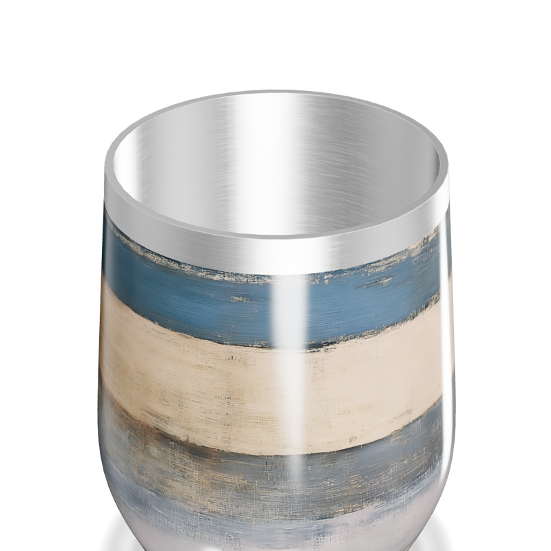 Copo Térmico Slim - Listras Azul e Bege