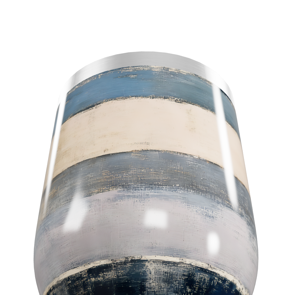 Copo Térmico Slim - Listras Azul e Bege