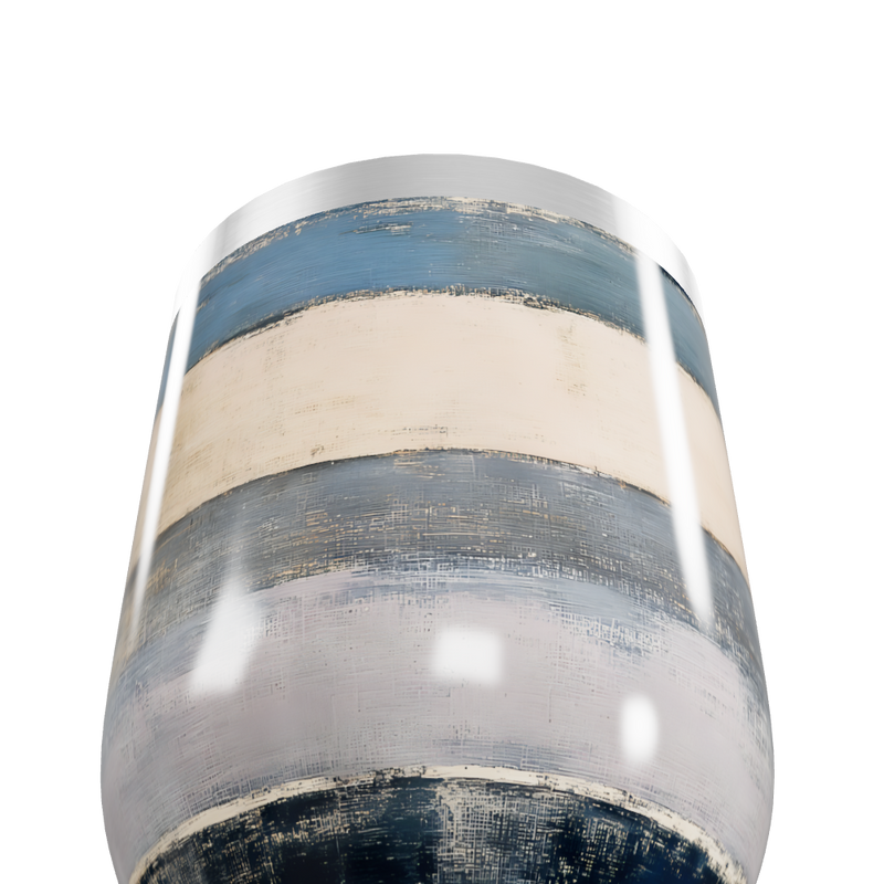 Copo Térmico Slim - Listras Azul e Bege