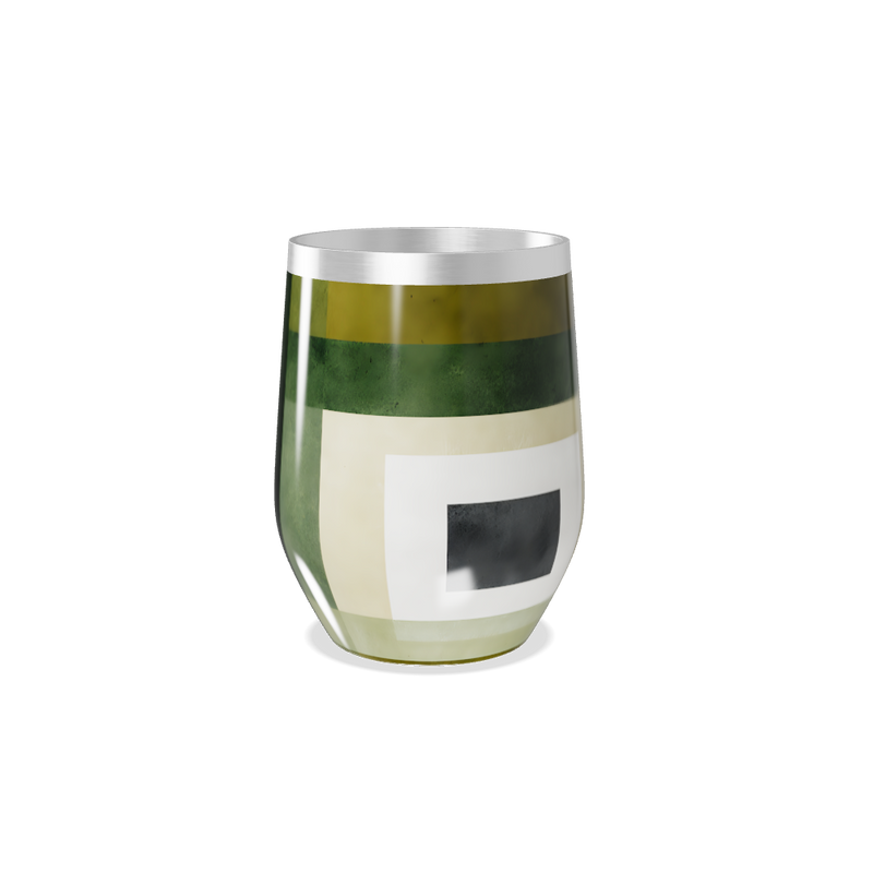 Copo Térmico Slim - Com Listras Verde e Bege