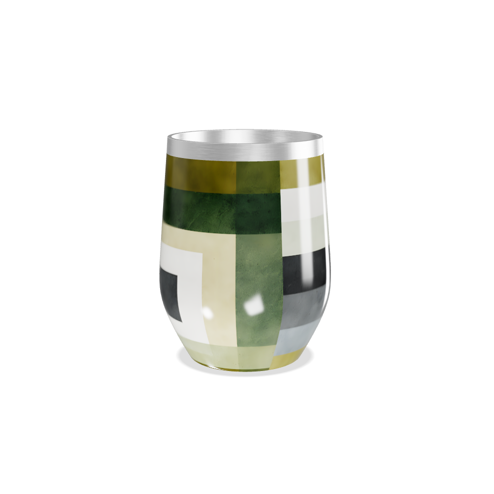 Copo Térmico Slim - Com Listras Verde e Bege