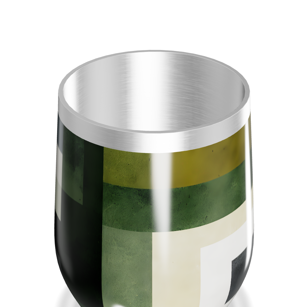 Copo Térmico Slim - Com Listras Verde e Bege