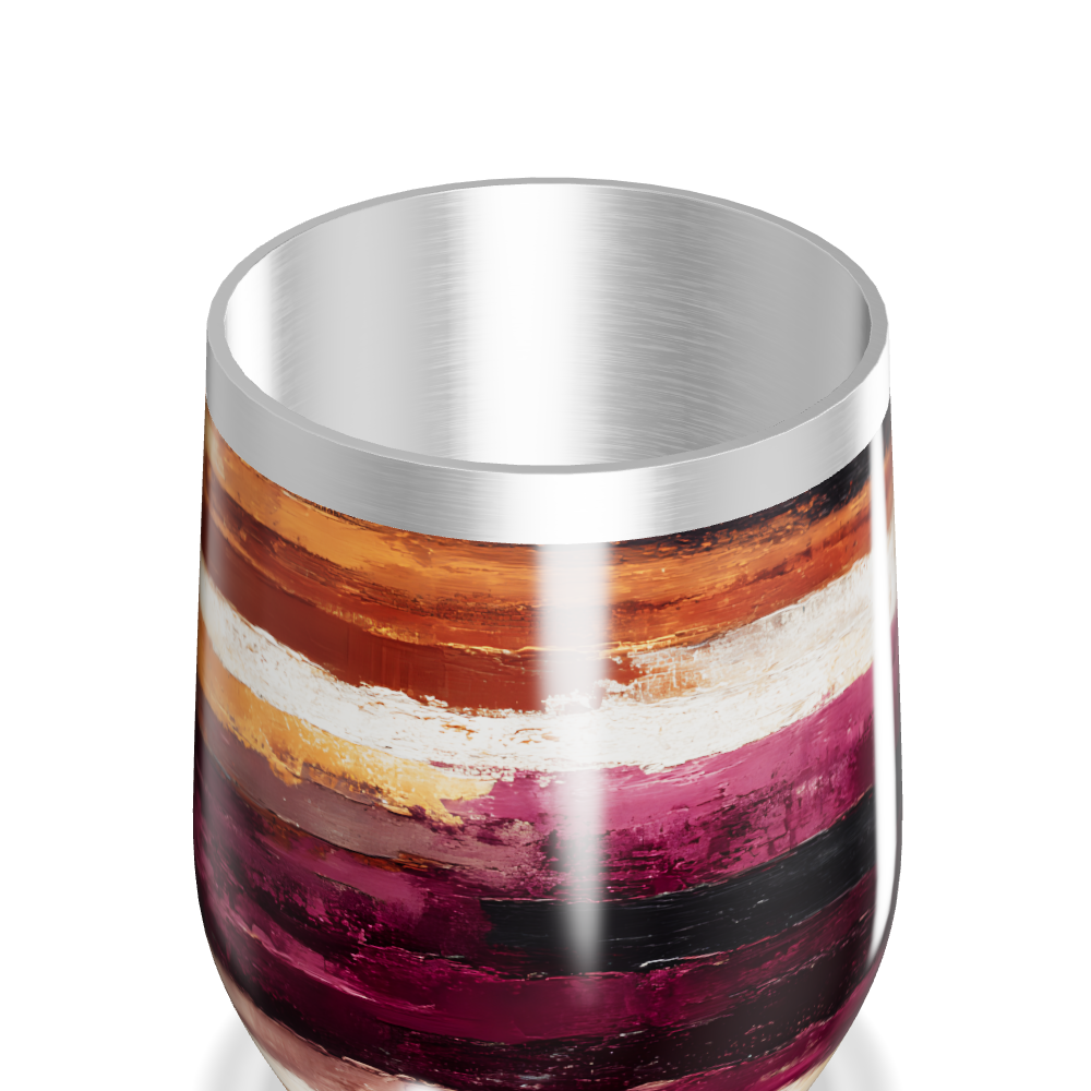 Copo Térmico Slim - Listrado Colorido Inox