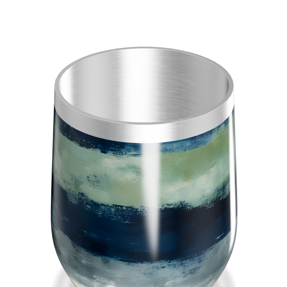 Copo Térmico Slim - Azul e Verde Listrado