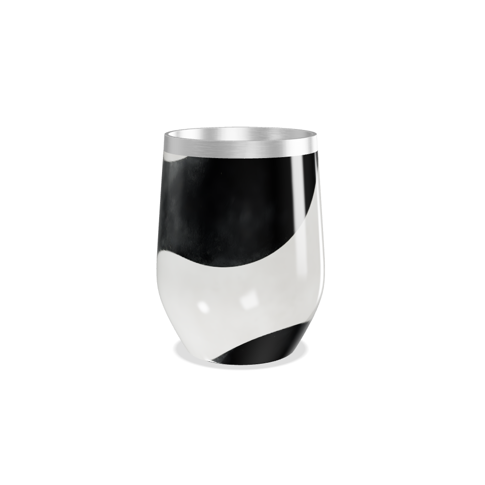 Copo Térmico Slim - Preto e Branco Aço Inox