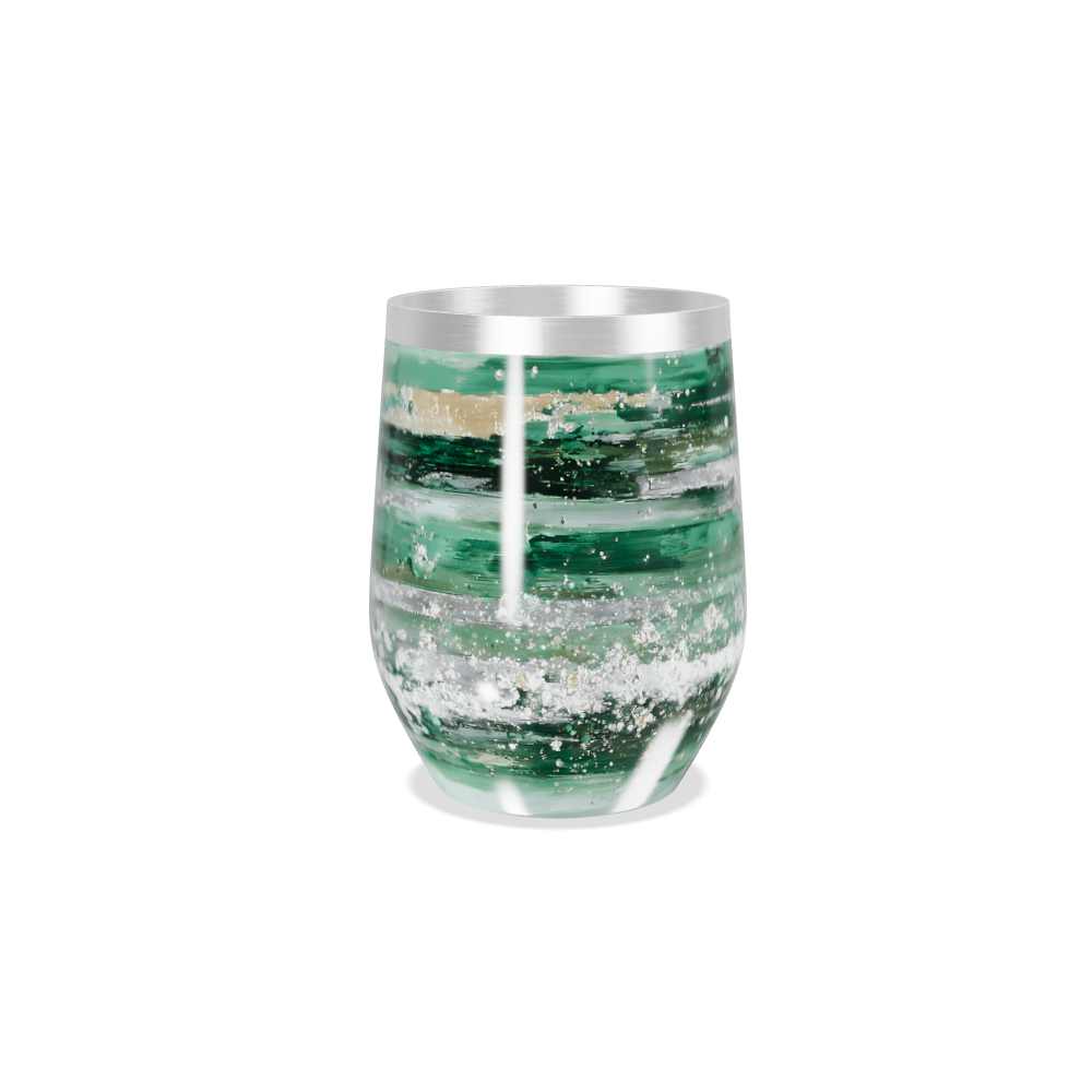 Copo Térmico Slim - Verde Mármore Vidro