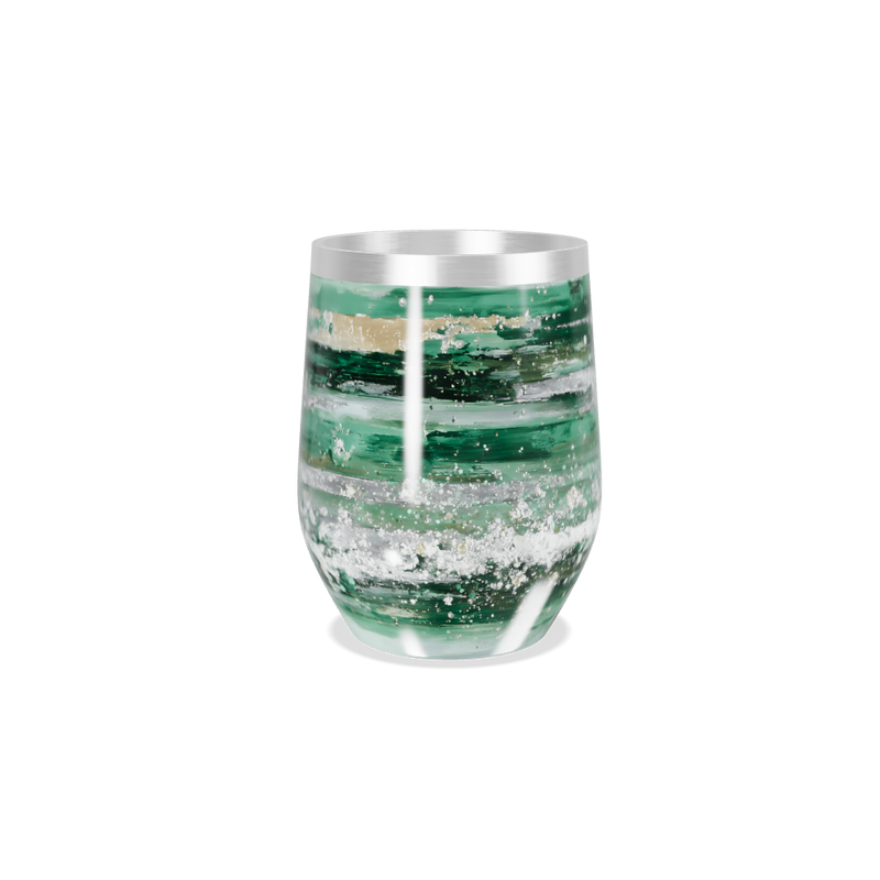 Copo Térmico Slim - Verde Mármore Vidro