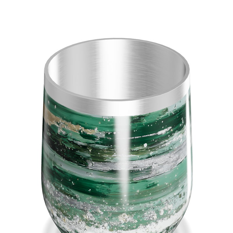 Copo Térmico Slim - Verde Mármore Vidro