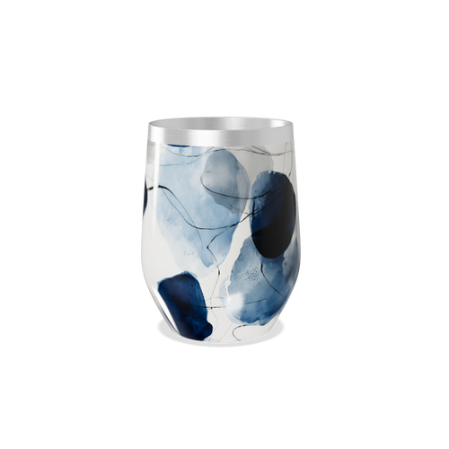 Copo Térmico Slim - Abstrato Azul Aço Inox