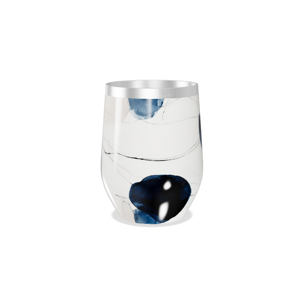 Copo Térmico Slim - Abstrato Azul Aço Inox