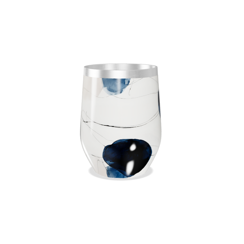 Copo Térmico Slim - Abstrato Azul Aço Inox