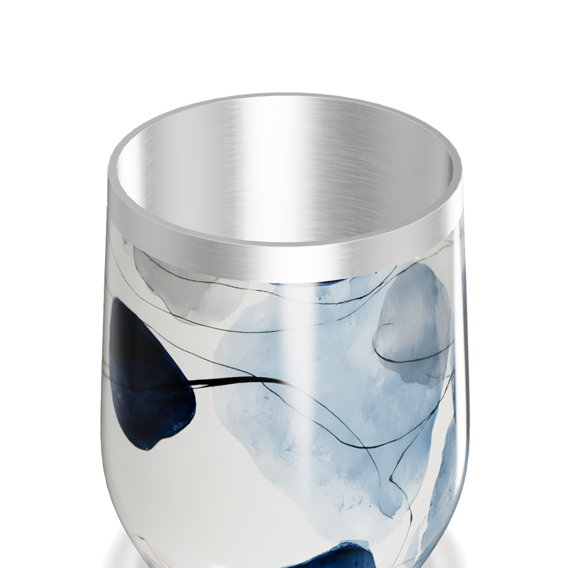Copo Térmico Slim - Abstrato Azul Aço Inox