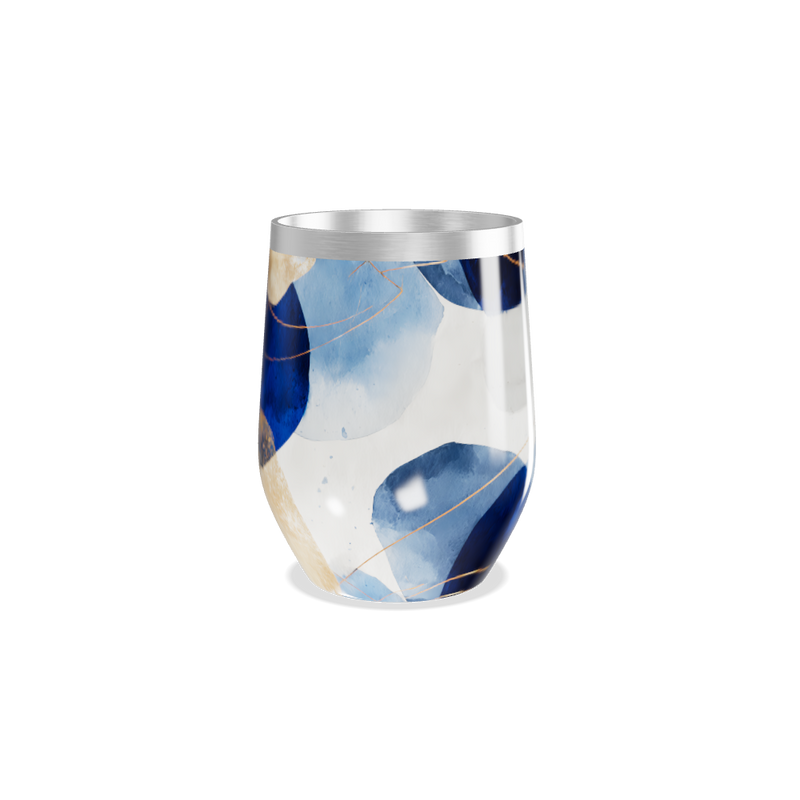 Copo Térmico Slim - Estampa Azul e Dourada