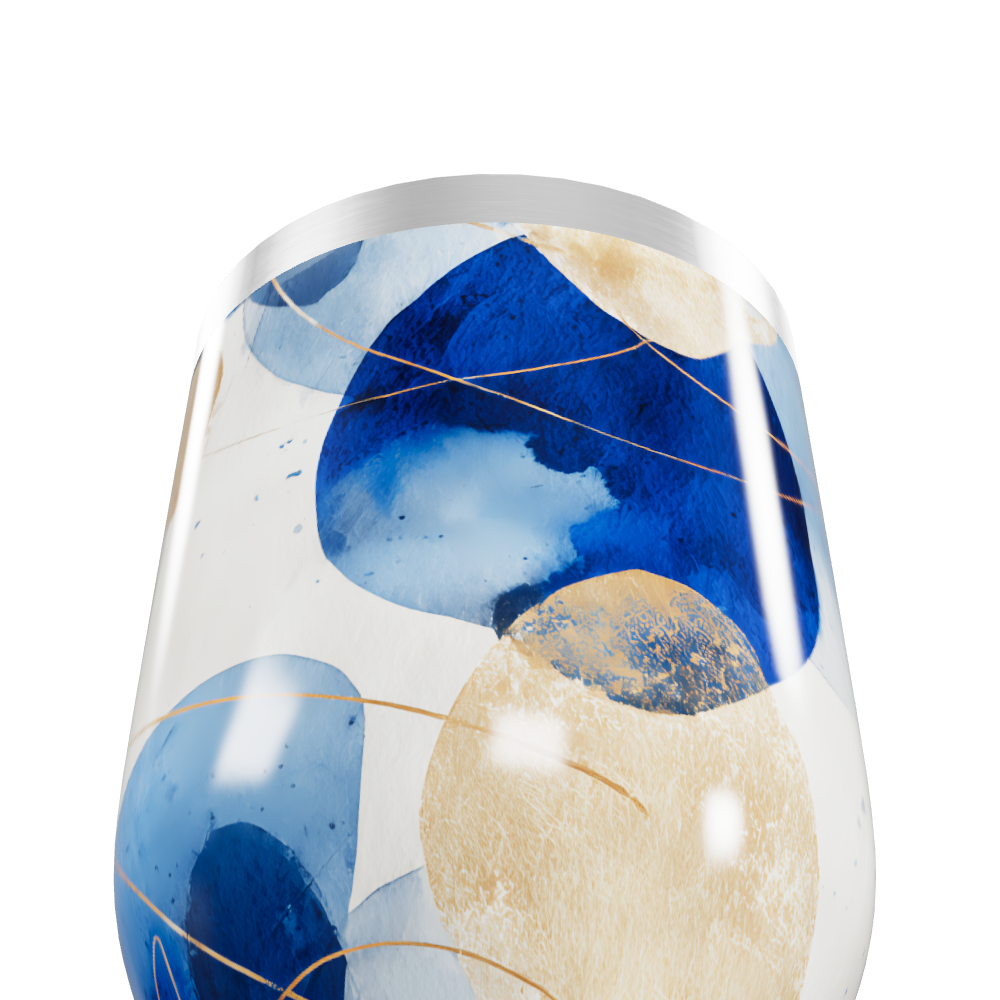 Copo Térmico Slim - Estampa Azul e Dourada