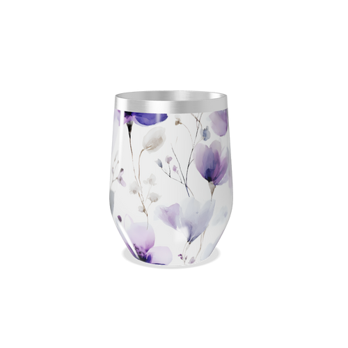 Copo Térmico Slim - Floral Roxo Aço Inox
