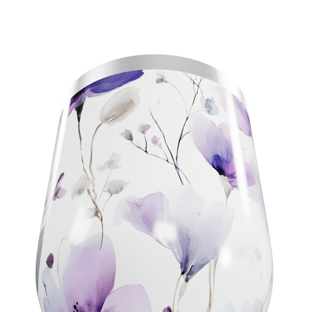 Copo Térmico Slim - Floral Roxo Aço Inox