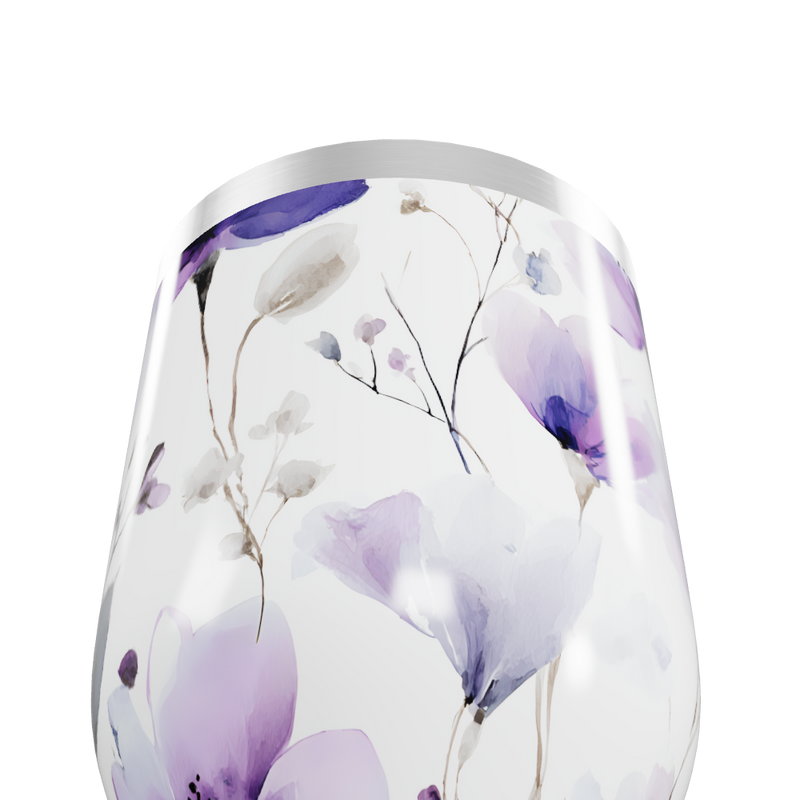 Copo Térmico Slim - Floral Roxo Aço Inox