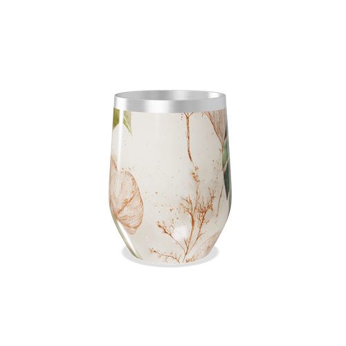 Copo Térmico Slim - Floral Bege Aço Inox