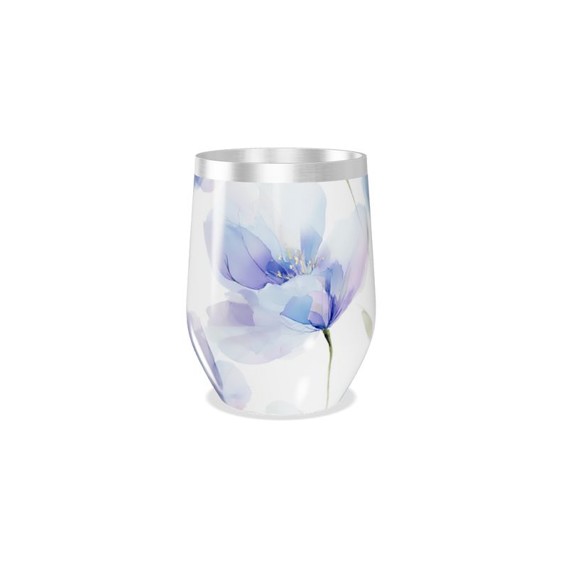 Copo Térmico Slim - Flores Azul Aço Inox
