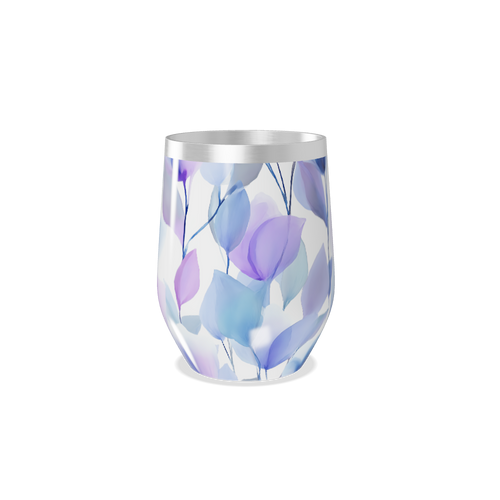 Copo Térmico Slim - Floral Azul e Roxo