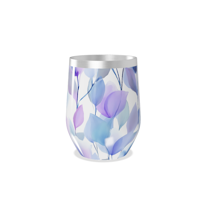 Copo Térmico Slim - Floral Azul e Roxo