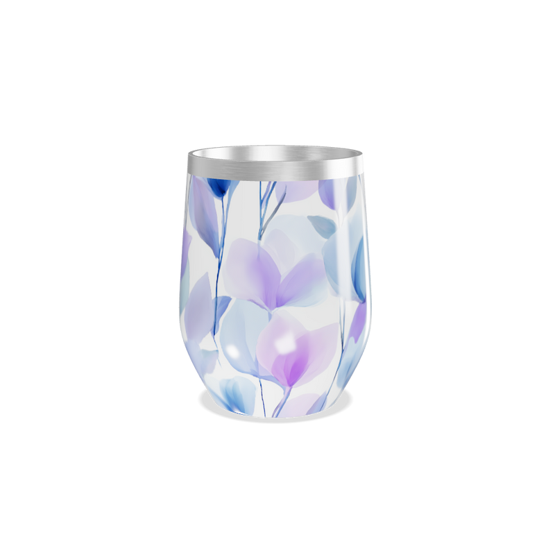 Copo Térmico Slim - Floral Azul e Roxo