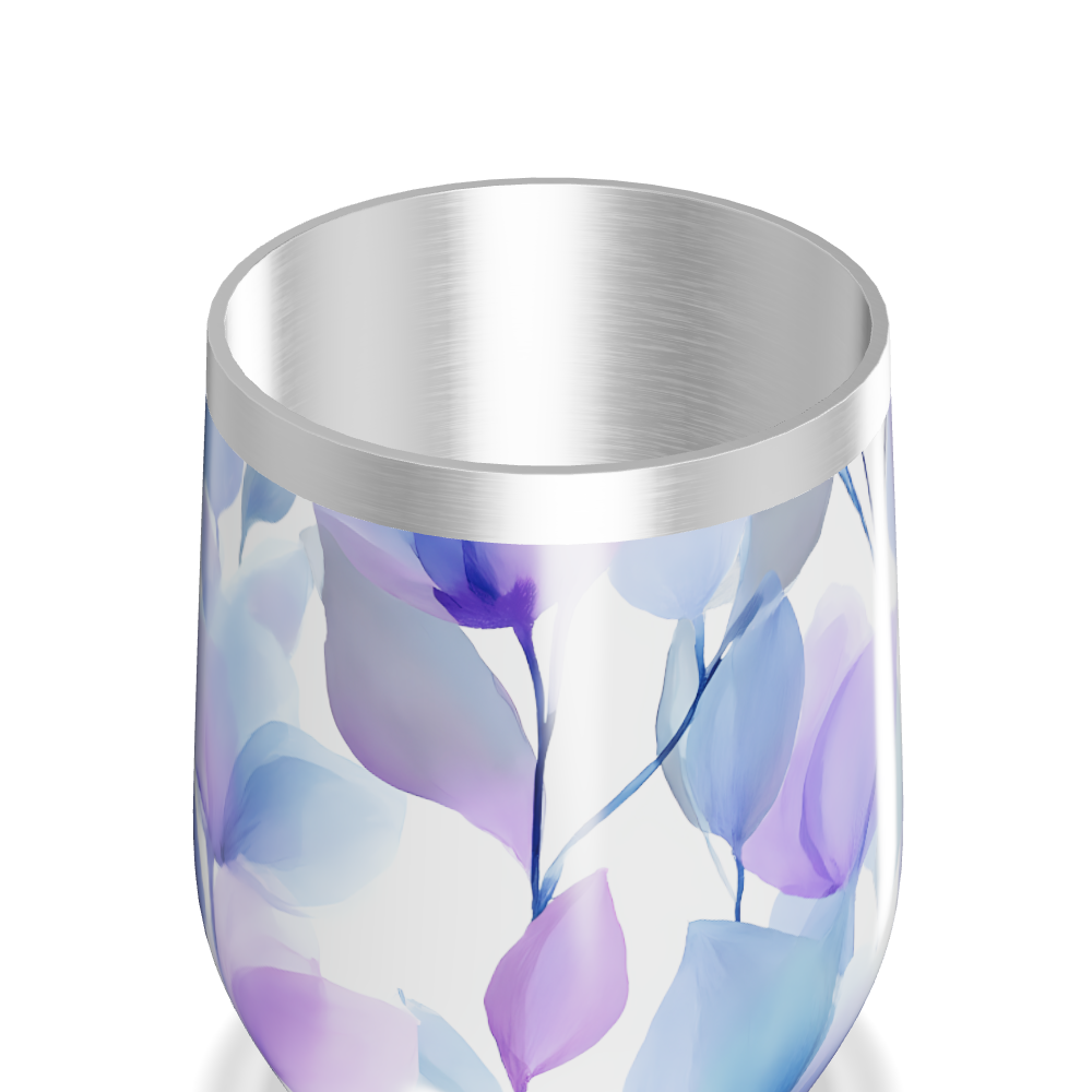 Copo Térmico Slim - Floral Azul e Roxo