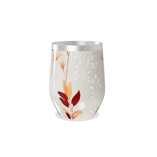 Copo Térmico Slim - Floral Bege Aço Inox