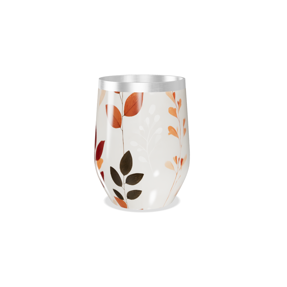 Copo Térmico Slim - Floral Bege Aço Inox