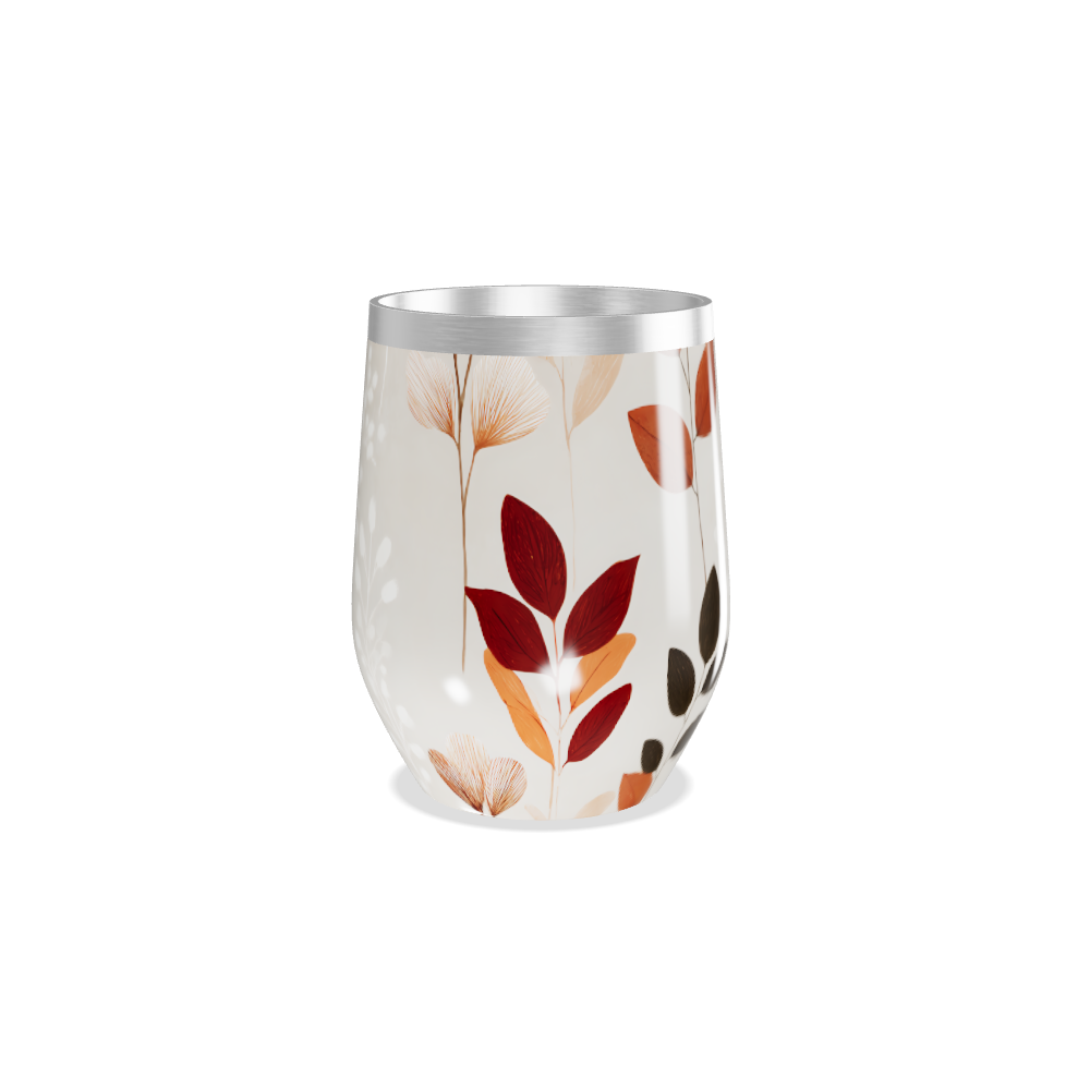 Copo Térmico Slim - Floral Bege Aço Inox