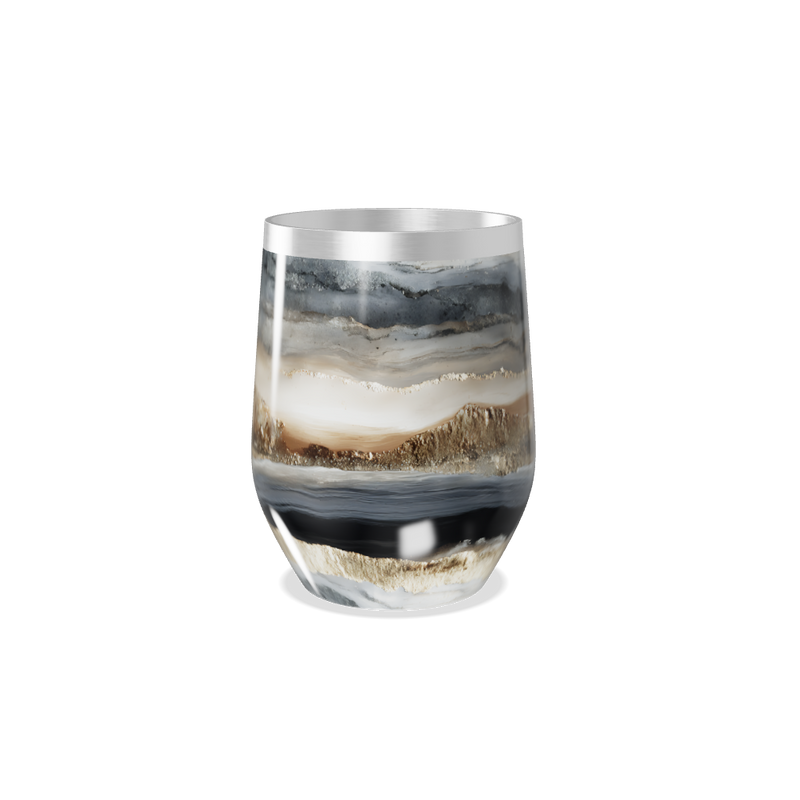 Copo Térmico Slim - Mármore Preto e Branco