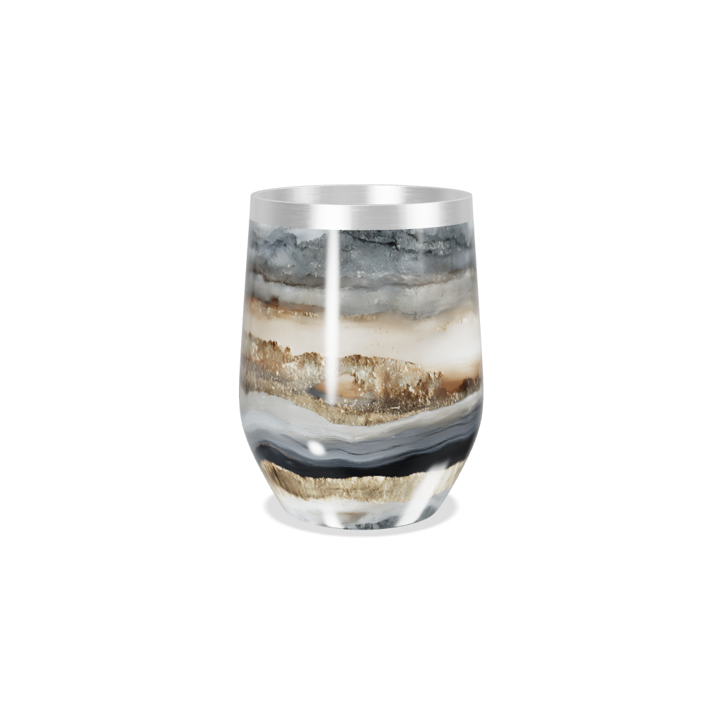 Copo Térmico Slim - Mármore Preto e Branco