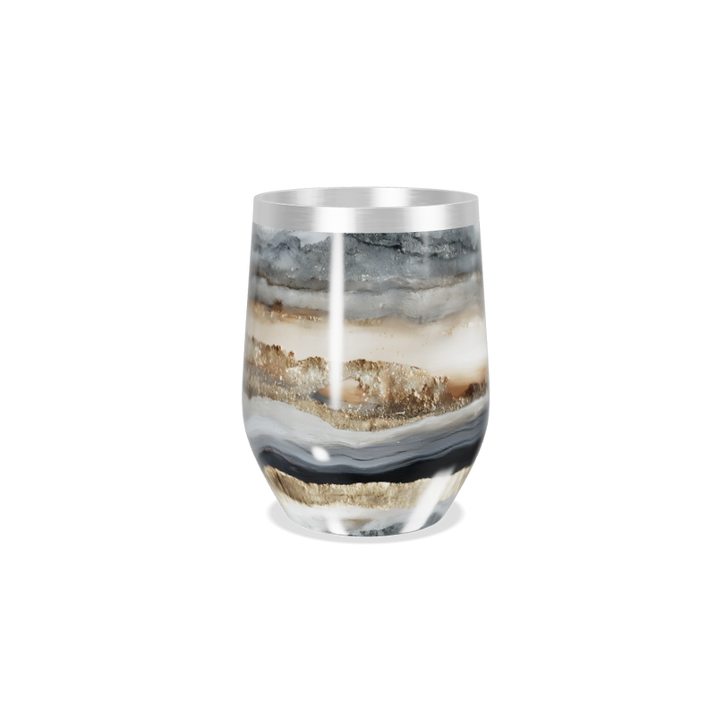 Copo Térmico Slim - Mármore Preto e Branco