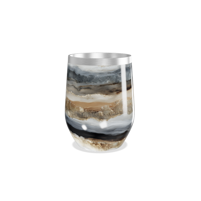 Copo Térmico Slim - Mármore Preto e Branco