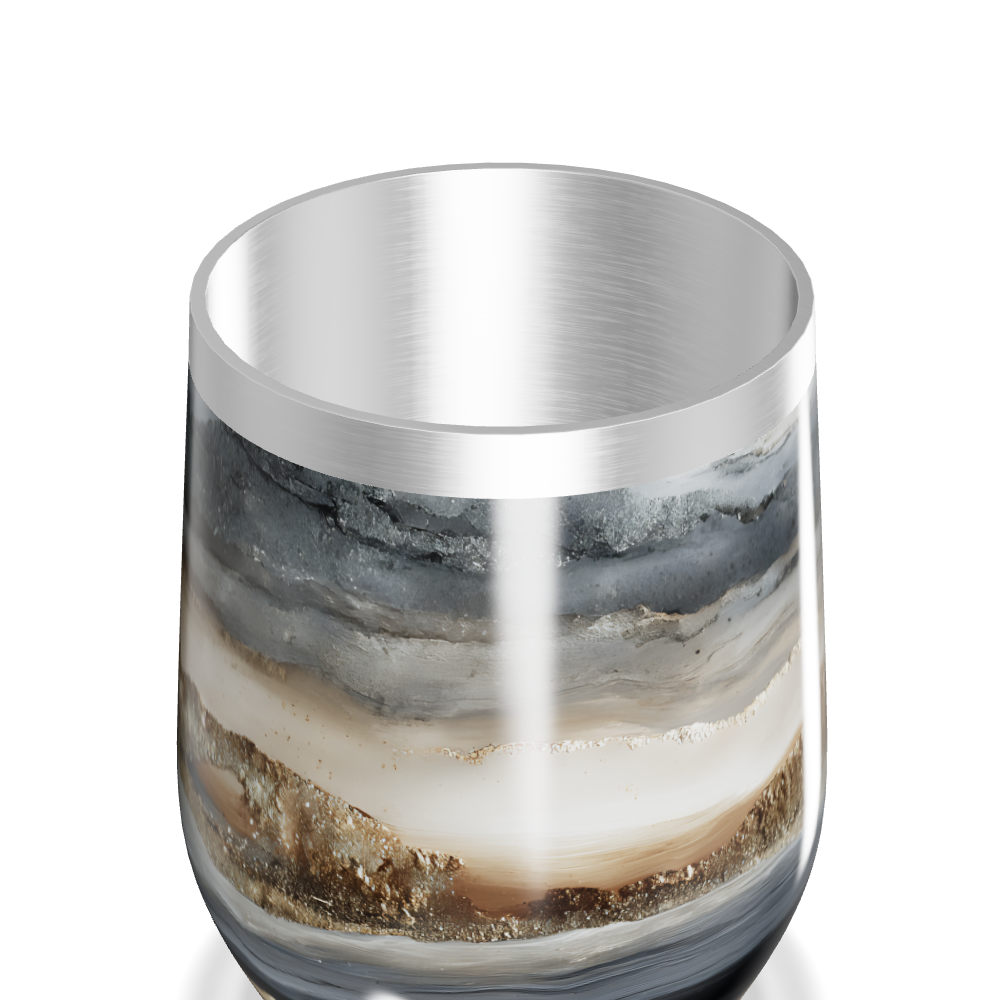 Copo Térmico Slim - Mármore Preto e Branco