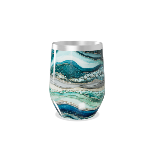 Copo Térmico Slim - Estampa Marble Azul