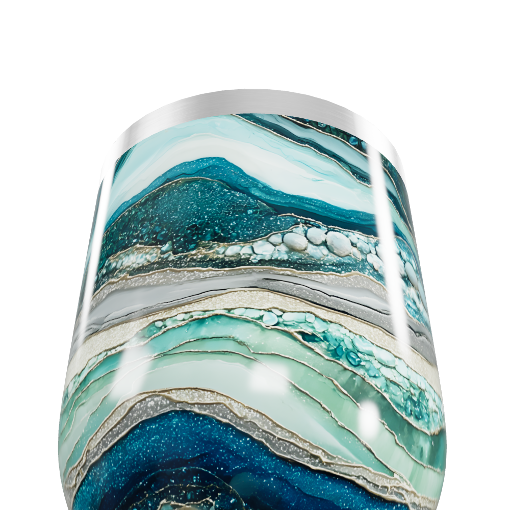 Copo Térmico Slim - Estampa Marble Azul