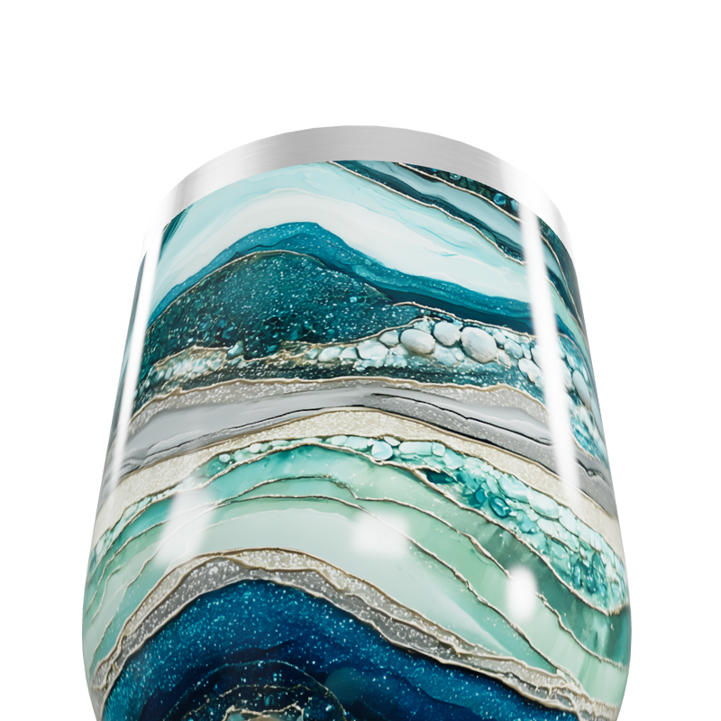 Copo Térmico Slim - Estampa Marble Azul