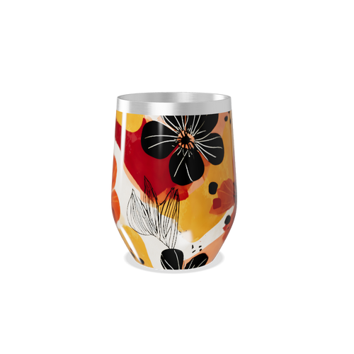 Copo Térmico Slim - Floral Multicolorido Inox