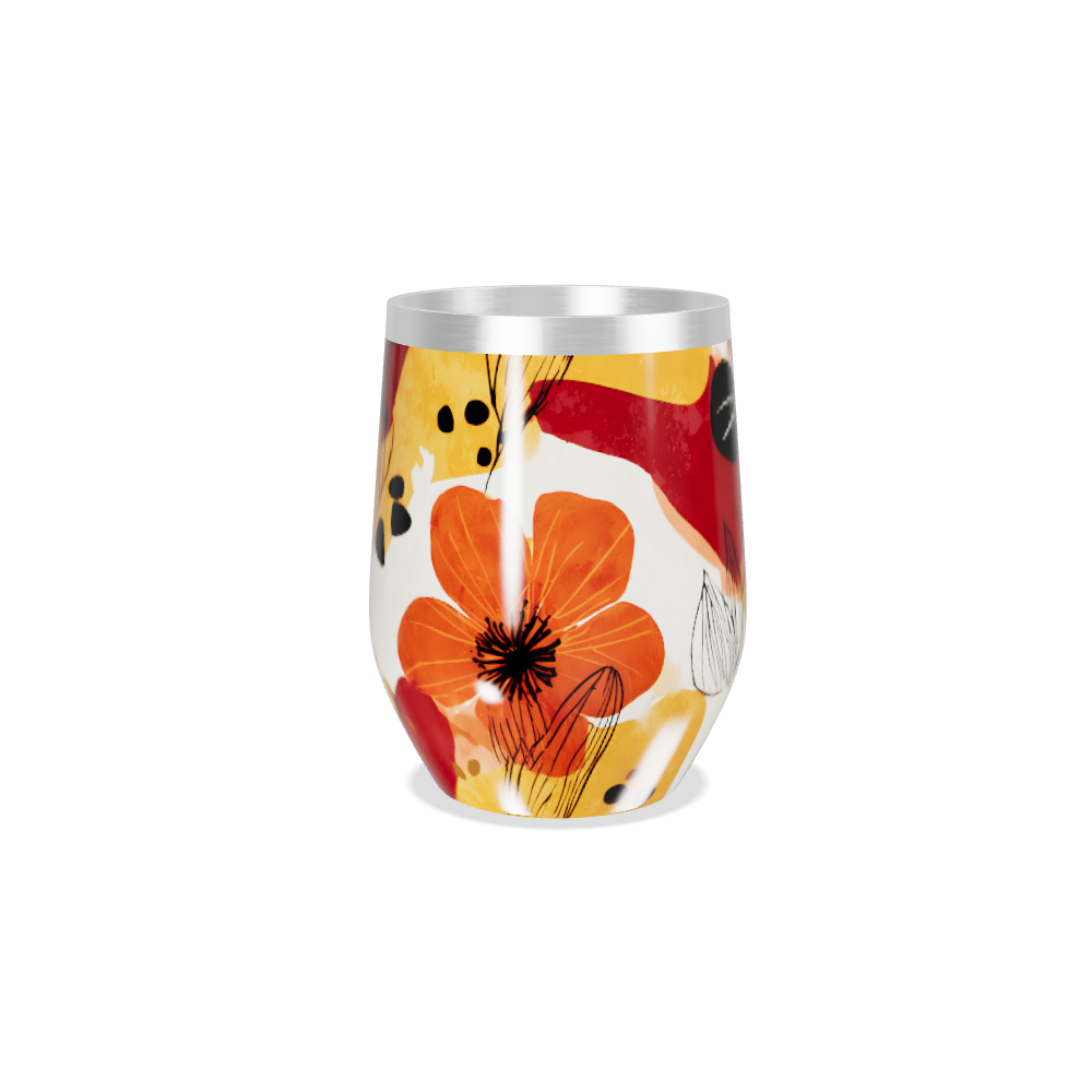 Copo Térmico Slim - Floral Multicolorido Inox