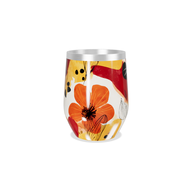 Copo Térmico Slim - Floral Multicolorido Inox