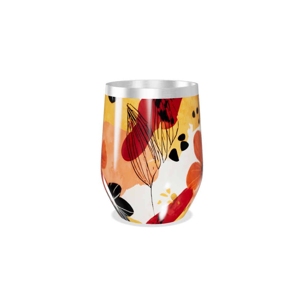 Copo Térmico Slim - Floral Multicolorido Inox