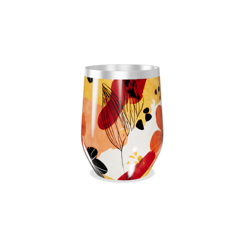 Copo Térmico Slim - Floral Multicolorido Inox