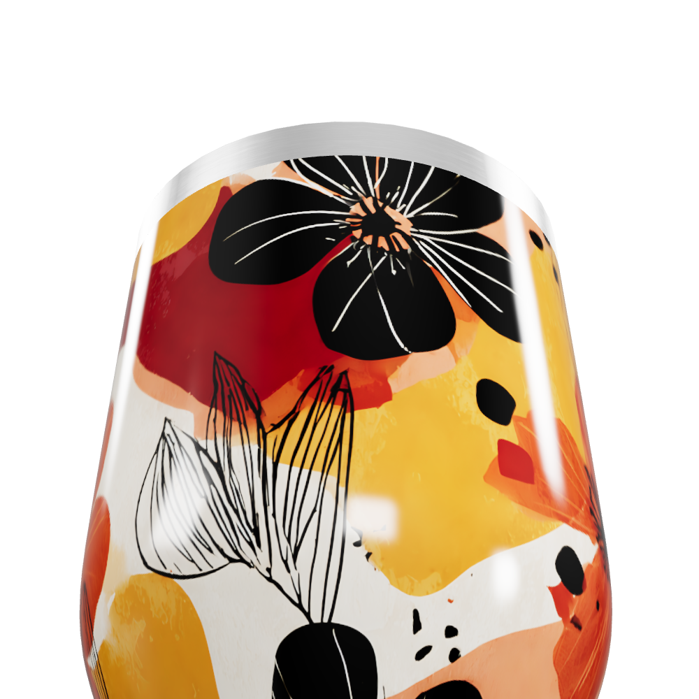 Copo Térmico Slim - Floral Multicolorido Inox