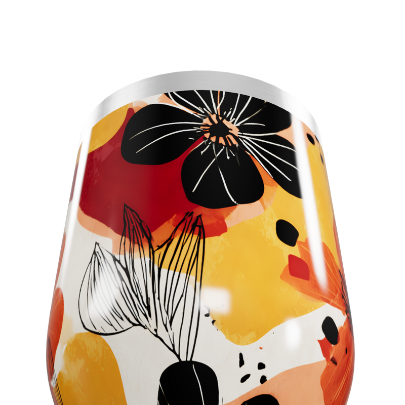 Copo Térmico Slim - Floral Multicolorido Inox