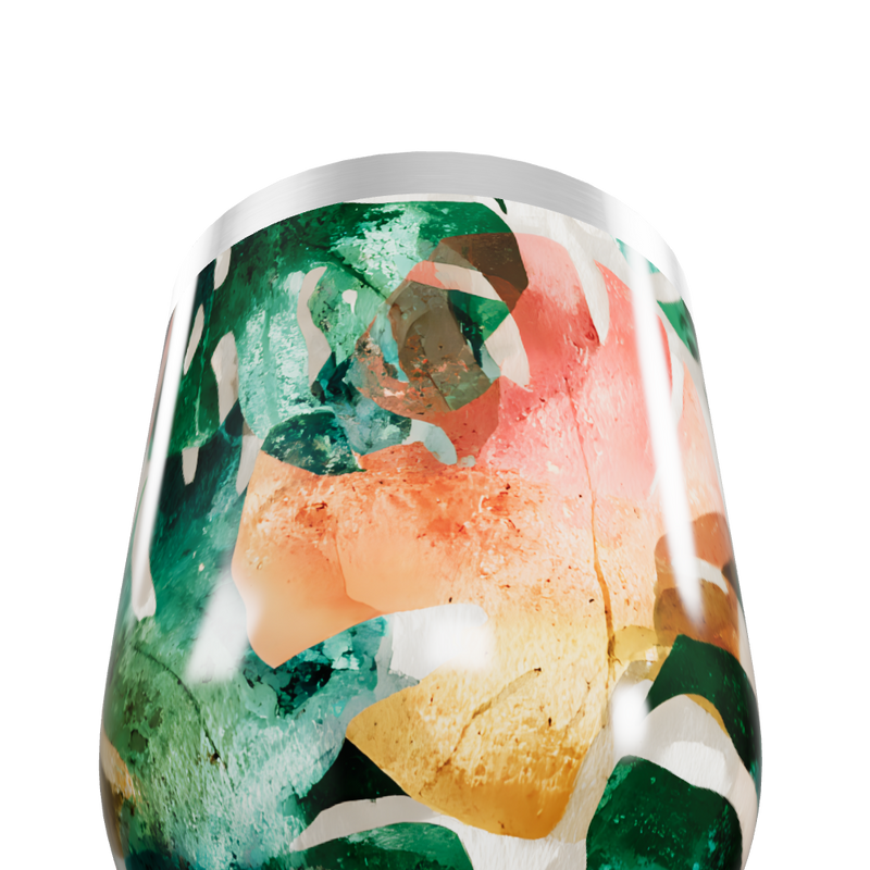 Copo Térmico Slim - Floral Colorido Aço Inox