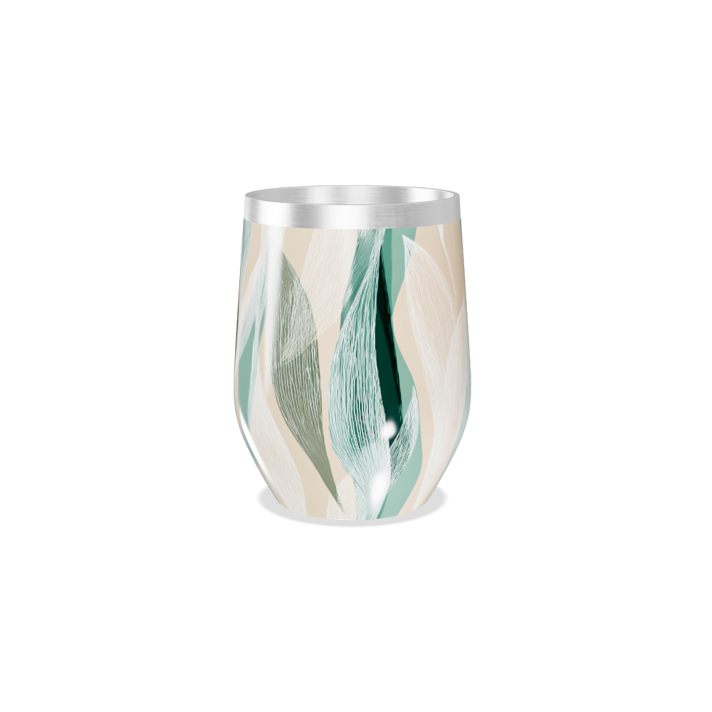 Copo Térmico Slim - Folhas Verde Bege