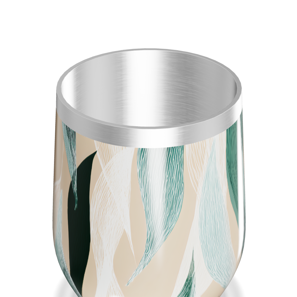 Copo Térmico Slim - Folhas Verde Bege