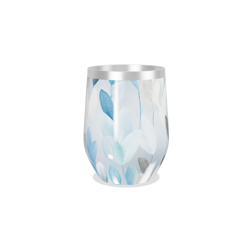 Copo Térmico Slim - Folhas Azul e Branco